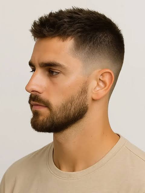 Klant met korte fade en volle baard